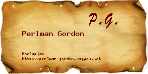 Perlman Gordon névjegykártya